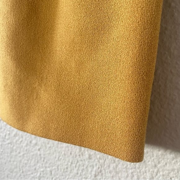 Sassco Classic 100% Wool Pencil Skirt Women’s 6 Petite Yellow Lined Pleated Slit - Picture 5 of 14